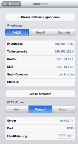 iOS Einstellungen