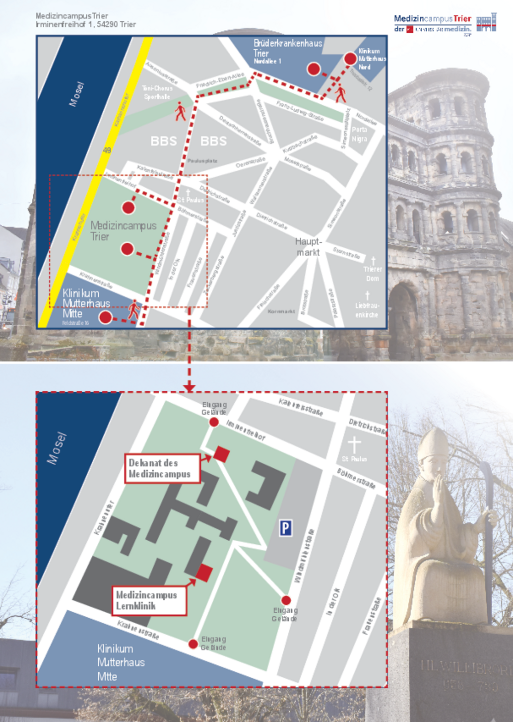 Lageplan Medizincampus Trier