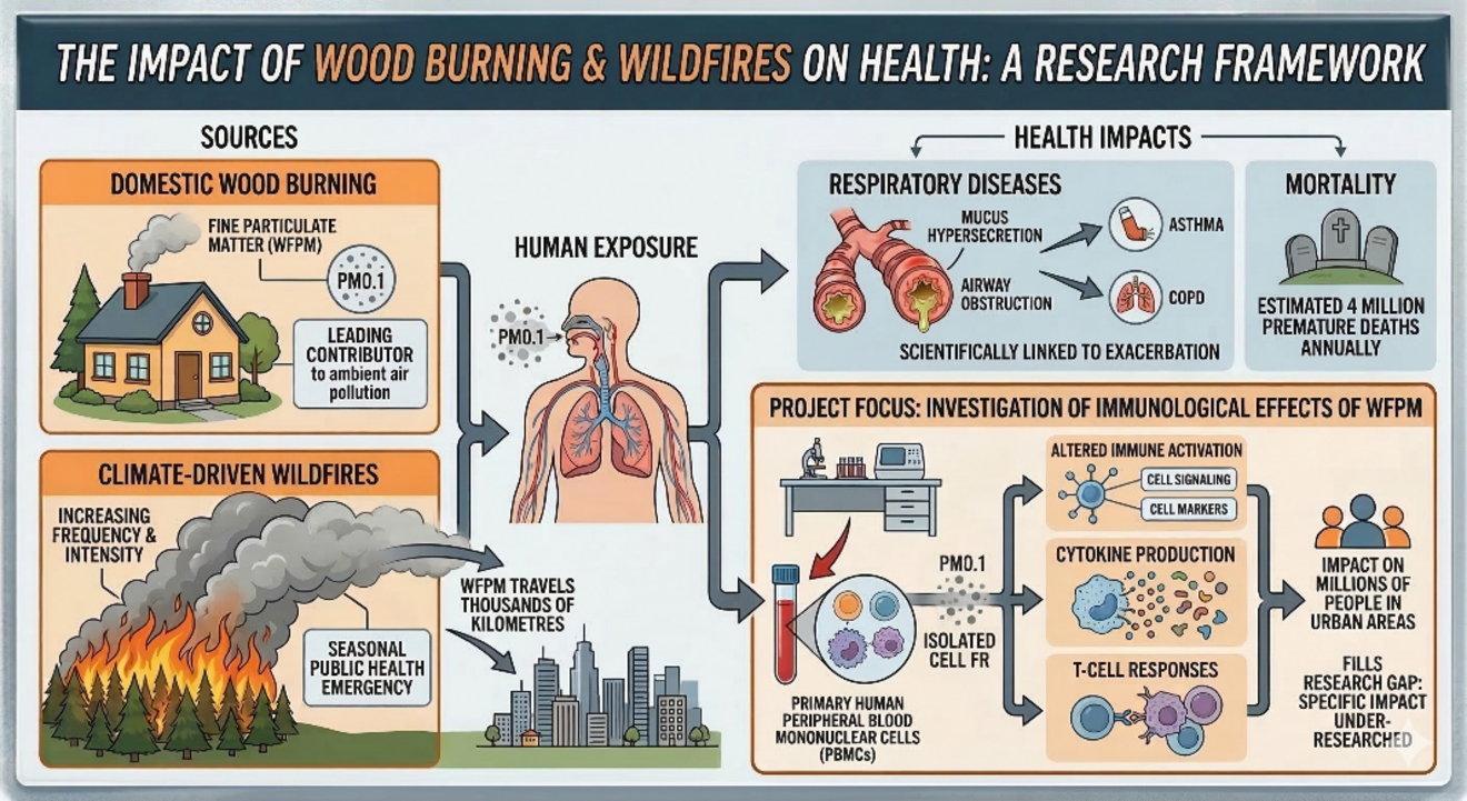 Investigating the possible immune-modulation effect of pre-exposure to Wildfire Particulate Matter (WFPM)