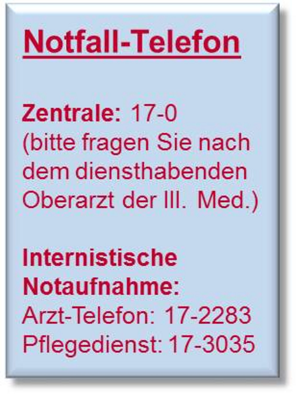 Notfall-Telefon