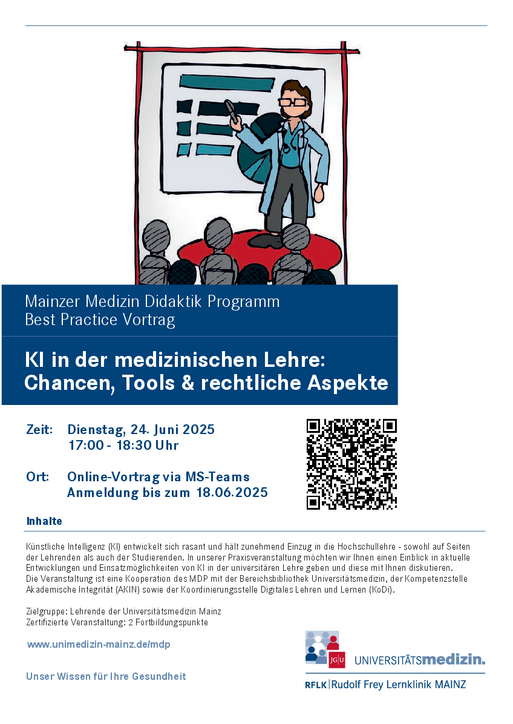 MDP-Best Practice Vortrag-KI in der medizinischen Lehre - Chancen, Tools & rechtliche Aspekte