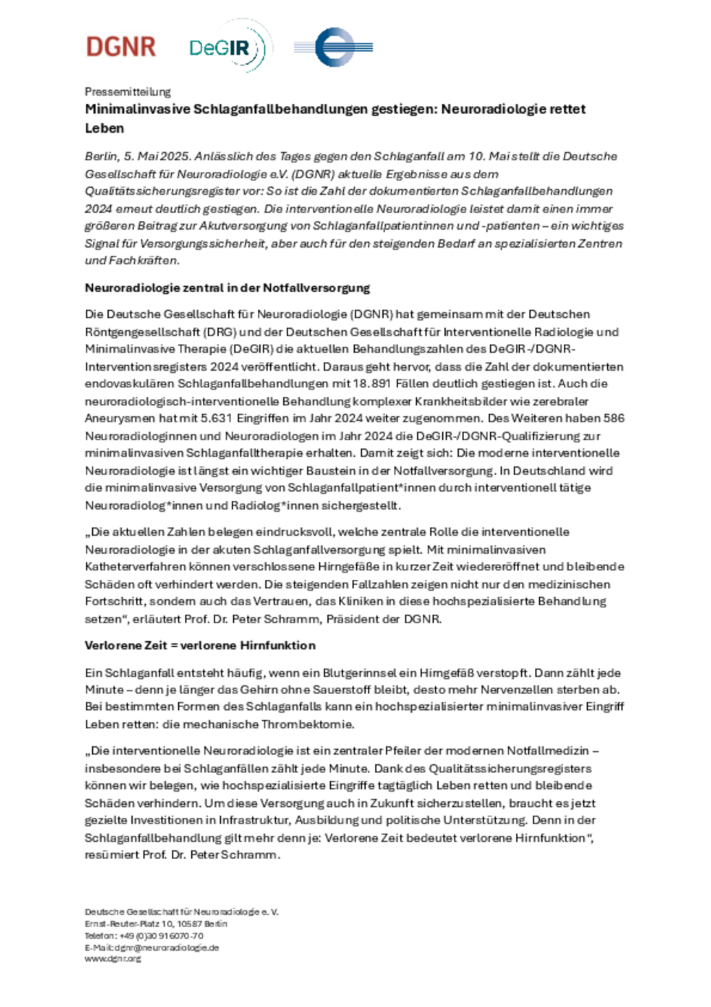 NEURORADIOLOGIE RETTET LEBEN