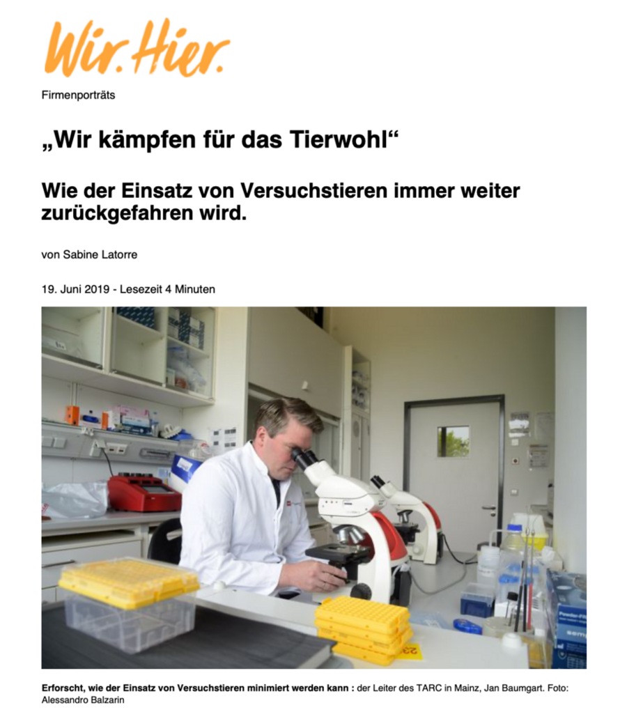 Erforscht, wie der Einsatz von Versuchstieren minimiert werden kann: der Leiter des TARC in Mainz, Jan Baumgart. Foto: Alessandro Balzarin