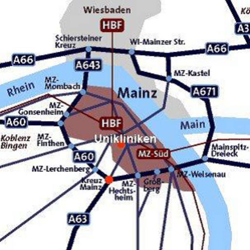 Anfahrtsplan Unimedizin Mainz